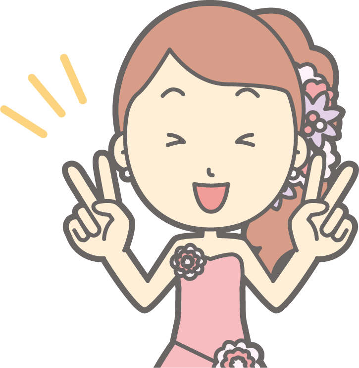 嬉しい女性のイラスト