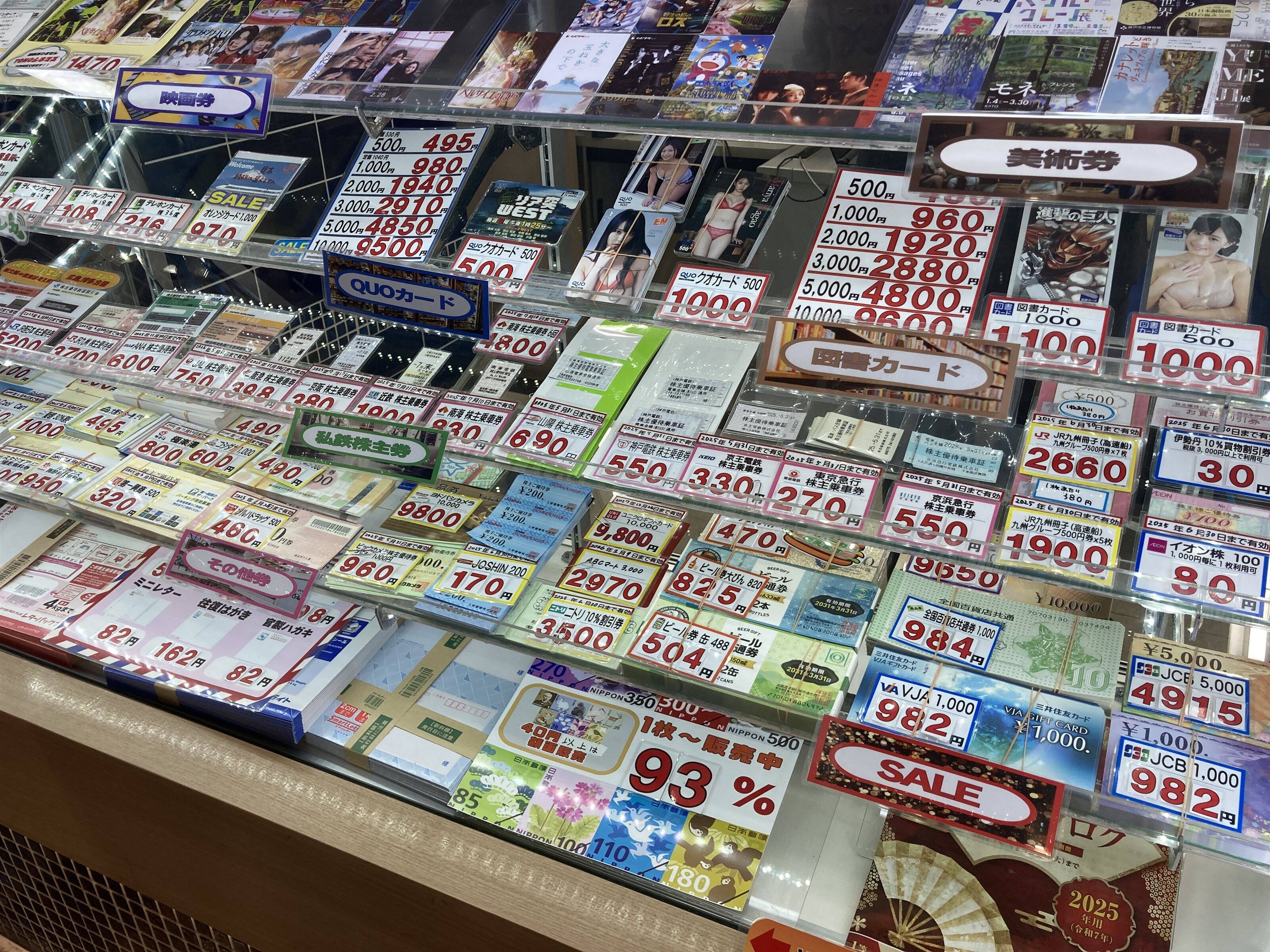 金券ショップと商品券